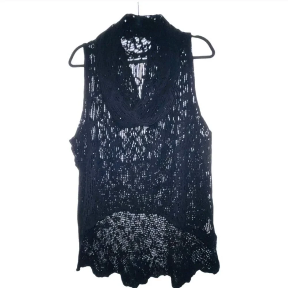 Free People Lace Crochet Top Sz Small Dark Romance Festival Whimsigoth Coquette